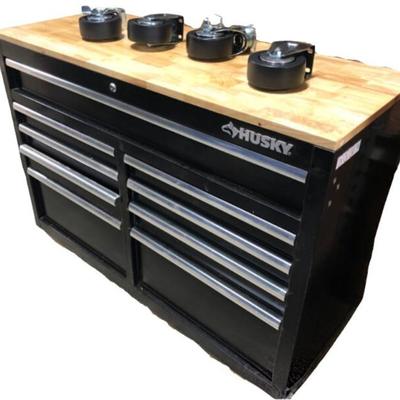 Heavy Duty Husky Toolchest Work Bench #1 - 9 Drawers Filled & Casters