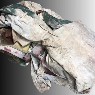 Stack of Used Professional Painting Tarps