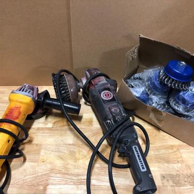 DeWalt Angle Grinder & Black&Decker Polisher & Extra Wire Brush Cups