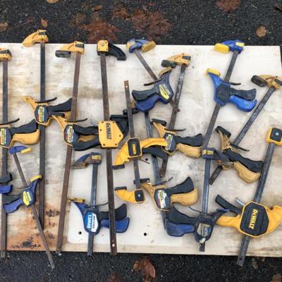 15 Dewalt and Irwin Quik Grip Clamps - Various Sizes