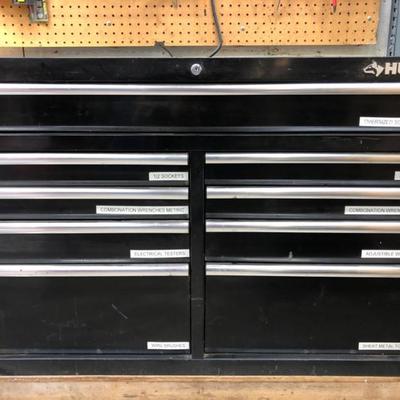 Heavy Duty Husky Toolchest Work Bench #3 - 9 Drawers Filled & Casters