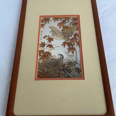 The Quail Of The Golden Maple Etching With Certificate of Authenticity