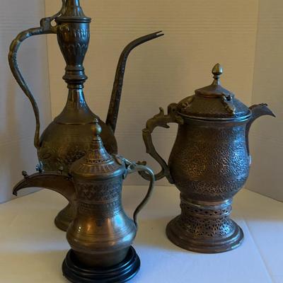 Collection Of Persian Metal Teapots