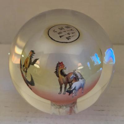 Asian Reverse Hand Painted Globe