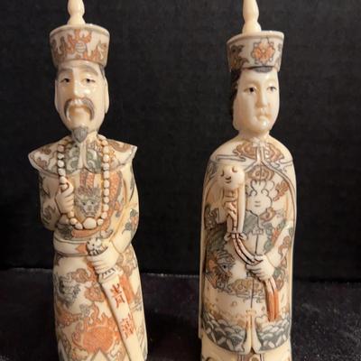 Carved Bone Emperor And Emperess