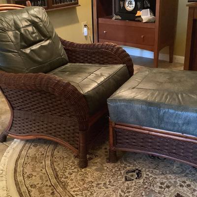 Rattan Armchair With Ottoman