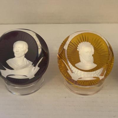 Baccarat Franklin Mint Crystal Paperweights