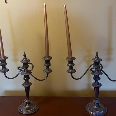 Pair Of Vintage Silver Plate Candelabras