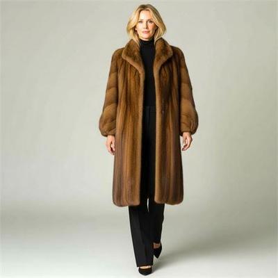 Lot 001   
The Evans Collection, Brown Saga Mink Coat Full Length