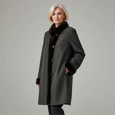 Lot 005   
Sheared Black Mink Reversible Rain Coat