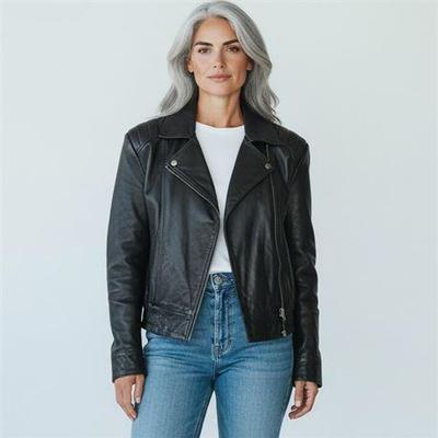 Lot 011   
Vera Pella Italian Leather Biker Style Jacket