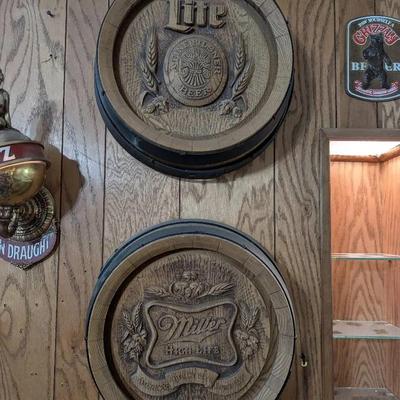 Miller High Life & Lite Beer Barrel Style Signs