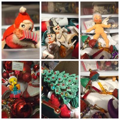 Christmas Decor, Ornaments, Vintage Holiday, Mystery Lot