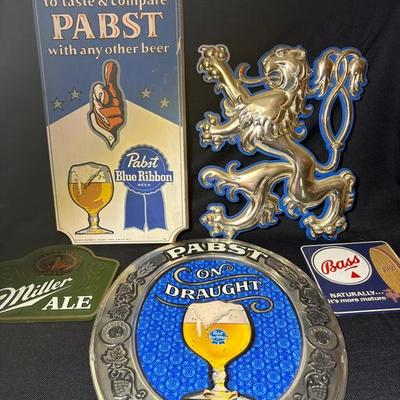 Beer Advertising Signs-Miller Ale, Bass & Pabst