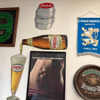 Wall Of Advertising Signs-Heineken, Genesee, Ortlieb’s