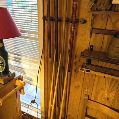 Group Of Billiard Cue Sticks