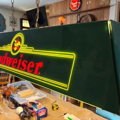 Vintage Budweiser Pool Table Light