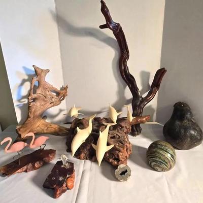 Natural Art: Geode, Paul Strauch Pear, John Perry Dolphins Decor +