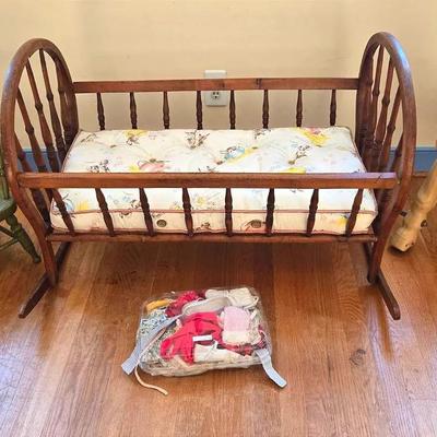 Vintage Baby Cradle, Chair, Riding Horse, Clothing 