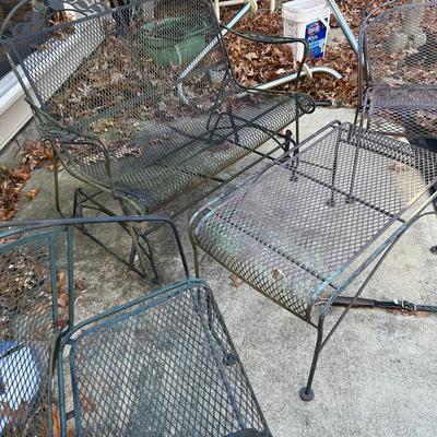 4pc Wrought Iron Patio Set  