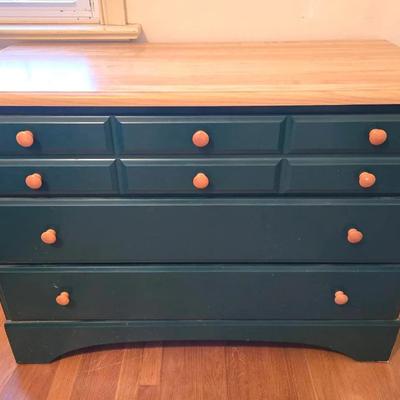 3 Drawer Wooden Dresser Green Paint