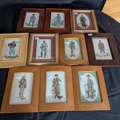 10 Small Confederate Soldier Prints