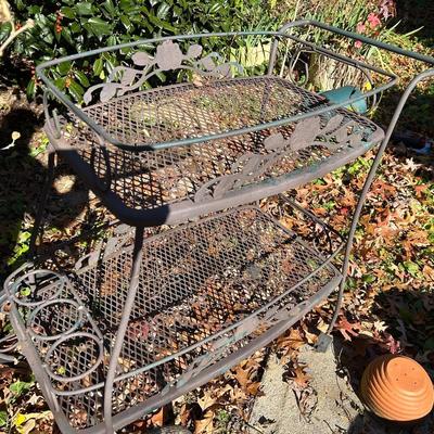 Wrought Iron Patio Serving Cart