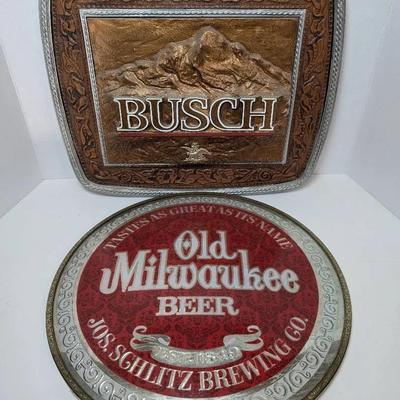 Busch & Old Milwaukee Beer Signs