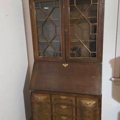 Vintage Secretary Cabinet Desk Dresser