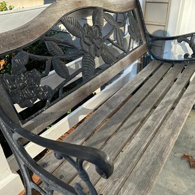 Iron & Wood Garden Bench