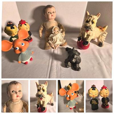 Vintage Ideal Doll, Bobble Heads, Dog Figurines