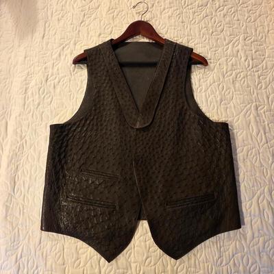 Murga Boot Company custom made full quill ostrich leather vest