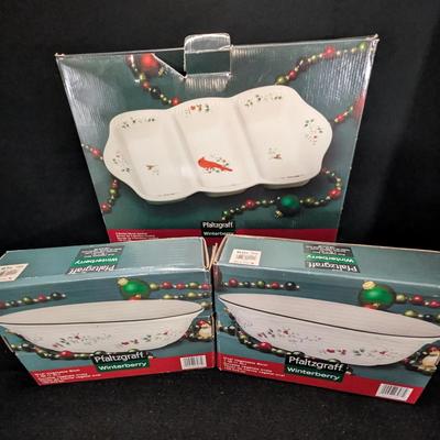 Three Pfaltzgraff Winterberry Bowls