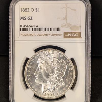 1882-O Morgan Silver Dollar – NGC MS62 – New Orleans Mint
