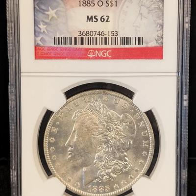 1885-O Morgan Silver Dollar MS 62 NGC
