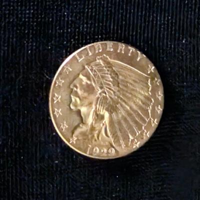 1929 2 1/2 Indian Head Gold Coin
