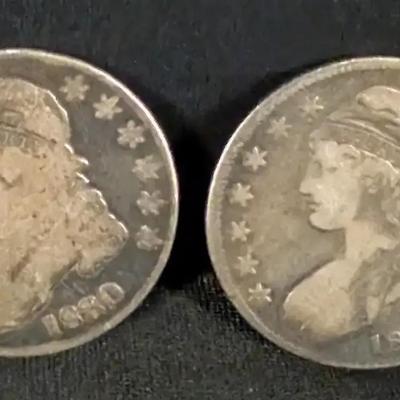 1830 & 1834 Bust Half Dollars