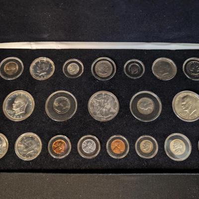 Key Date Coin Collection – U.S. Display Case – Kennedy, Lincoln, Jefferson – 20 Coins