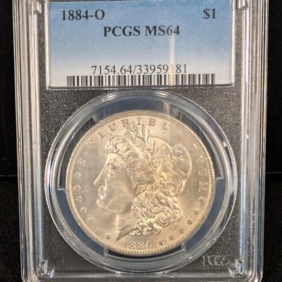 1884-O Morgan Silver Dollar MS 64 PCGS
