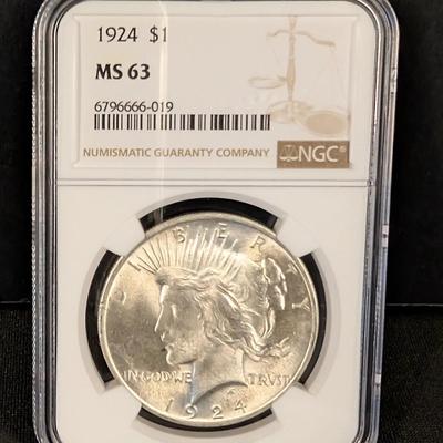 1924 Peace Dollar MS63