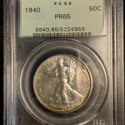 1940 Walking Liberty Half Dollar PR65