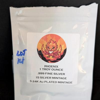 Haleybug Mint Phoenix – 1 oz .999 Fine Silver Round New in Unopened Plastic Bag.