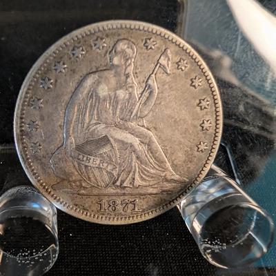 1871 Seated Liberty Half Dollar 
