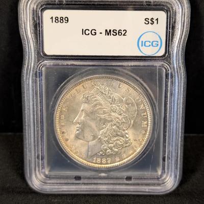 1889 Morgan Silver Dollar MS62 ICG