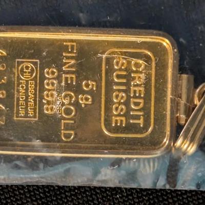 5 Gram Gold Bar Pendant 