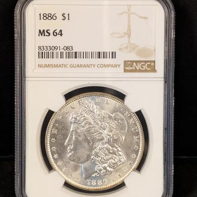 1886 Morgan Silver Dollar NGC MS64