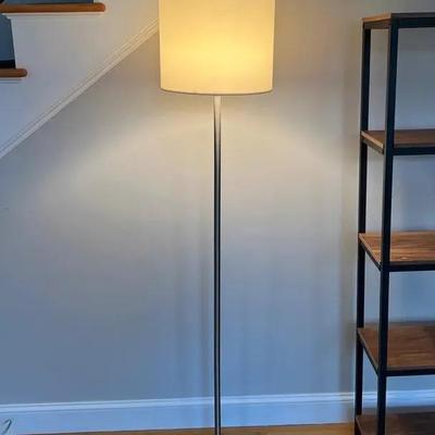 62” Silver Tone Floor Lamp with White Shade #4