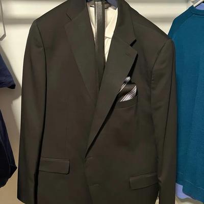 Mens Hart Schaffner Marx Wool Suit Coat, Pants, Shirt, Belt & Ties 