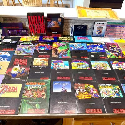 Huge Lot Of Nintendo Video Game Manuals & More
