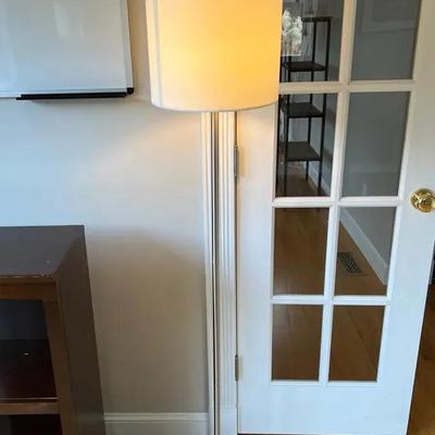 62” Silver Tone Floor Lamp with White Shade #1